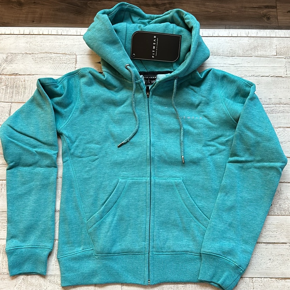 FITWEAR turquoise full zip hoodie NWT